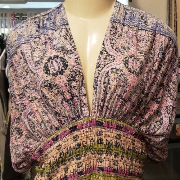 Free People Low Cut Blouse Vintage - Picture 1 of 7